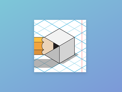Designspace icon isometric logo design margin for corrections pencil