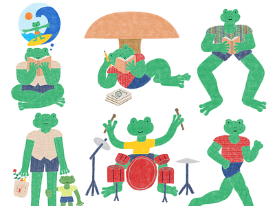 Frogs! character design childrens art drawing frogs illustration illustrator