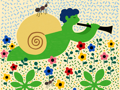 Snail Song animals childrens art design drawing illustration nature