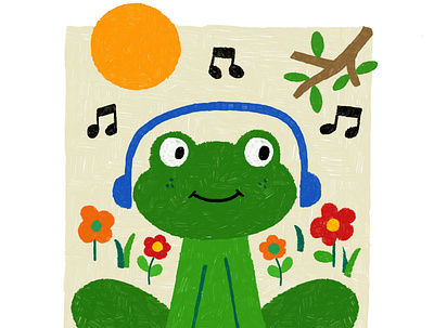 Summer Frog character design childrens art drawing frogs illustration nature