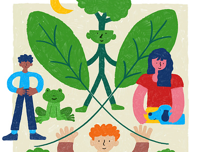 Tree Brain Gang characterdesign design drawing illustration logodesign nature