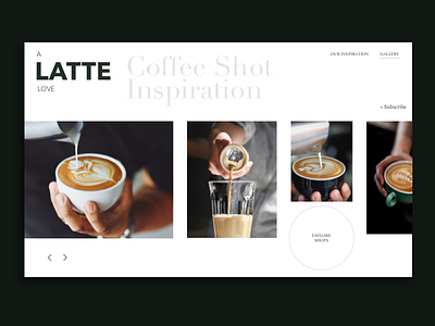 Coffee Shot Gallery browsing coffee design landing page latte minimalism ux uxd web web design