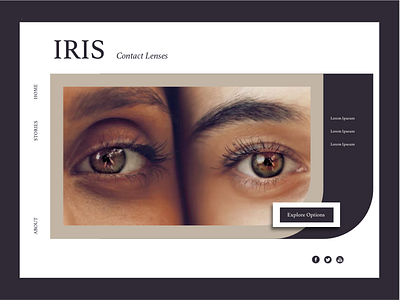 Eyes contacts design eyes landing page minimal minimalism ux uxd web website