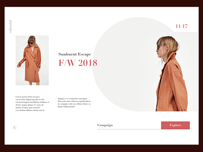 F/W editorial daily ui design landing page minimal minimalism ui user experience ux uxd web website