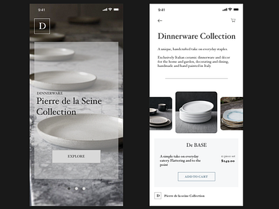 dinnerware design gallery iphone minimal minimalism mobile ui user experience ux ux design uxd