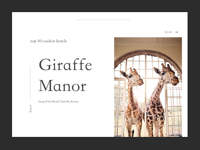 Giraffe Manor design landing page minimal minimalism ui user experience ux ux design uxd web website