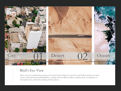 Drone photo gallery daily ui design gallery landing page minimal minimalism product design typography ui user experience ux uxd web website