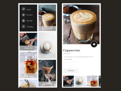 coffee gallery - mobile design ios iphonex minimal minimalism mobile product design typography ui user experience ux uxd