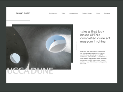 Dune art museum architechture design minimalism typography ui ux uxd web website