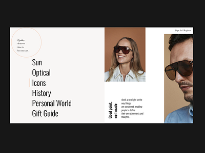 Sunglasses website concept brand clean daily ui design minimal minimalism typography ui ux uxd web web design website