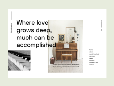 piano lessons branding clean concept design minimal minimalism typography ui ux uxd web web design website