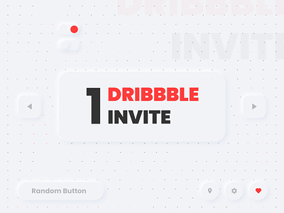 1 Dribbble Invite design dots dribbble invitation dribbble invite invite minimal neumorphism red softui ui white