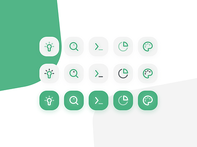 Modified icons - Based on Eva Icons brand branding duotone eva eva icons green icon icon design icon pack icon set iconography icons linear logo outline