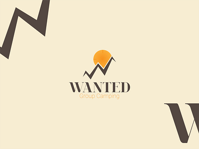 WANTED Logo camping design logo mountain sun vector