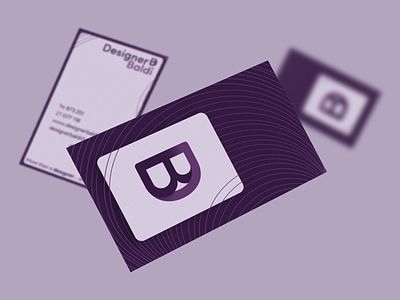 Designer Baldi business card bubble letters business card businesscard design lines logo minimal pattern purple