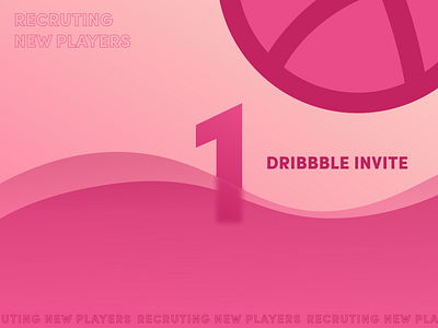 1 Dribbble invite! design dribbble invite illustration invite minimal pink recruiting wave