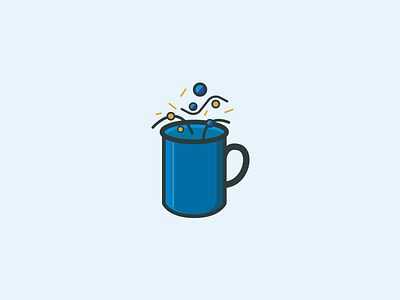 Magic drink blue booze bubble icon magic mug yellow