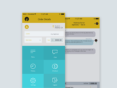 service mockup app app chat menu mockup ui