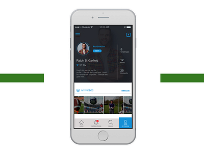 Sport Profile UI app ios list sport ui video