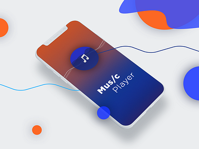 Music Player landing screen, Iphone X