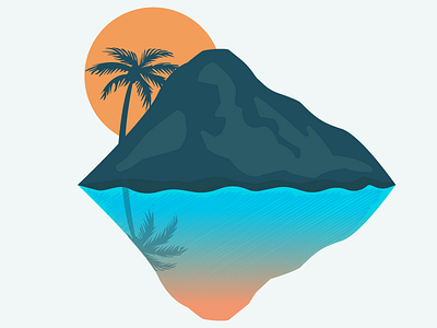 simple island illustration design flat illustration island