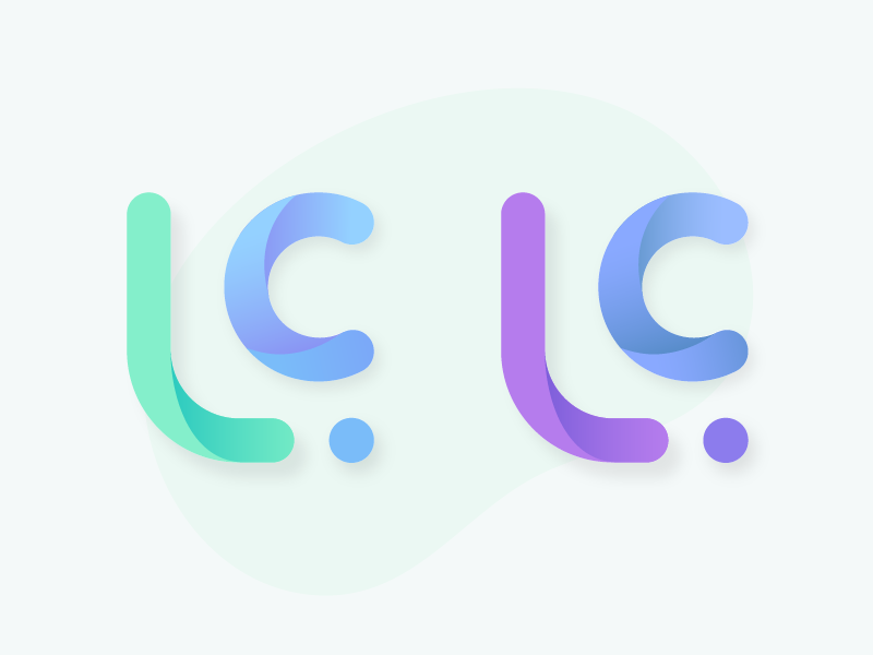 Lc l c creative letters design with white pink Vector Image