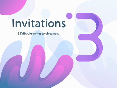 3 Dribbble Invites 3 invites draft dribbble illustration invitation invite invites landing