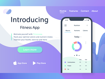Fitness App app fitness gym health home homepage illustration interface ios landing page smartphone ui web web deisgn
