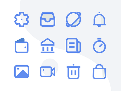 Minimalist Icons bank bell branding icon icons image inbox interface set shop ui ux wallet