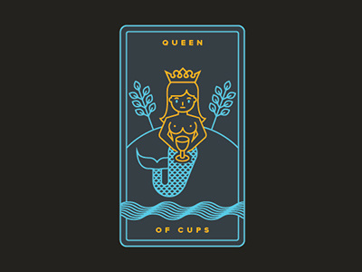 Queen of Cups cards cups mermaid mysticism nude occult queen stroke tarot water woman