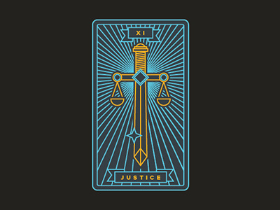XI - Justice balance card justice occult sword tarot