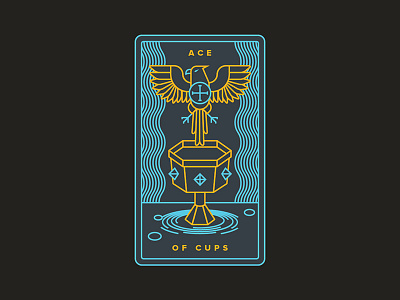 Ace of Cups ace of cups bird cards eagle goblet occult ripple tarot water