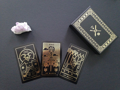 Golden Thread Tarot Printed Deck card deck fortunetelling gold foil magic mystic occult oracle packaging printed stroke tarot tarot deck
