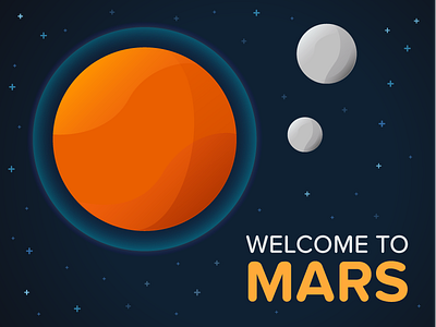 Welcome To Mars bright cute illustration illustrator planet simple
