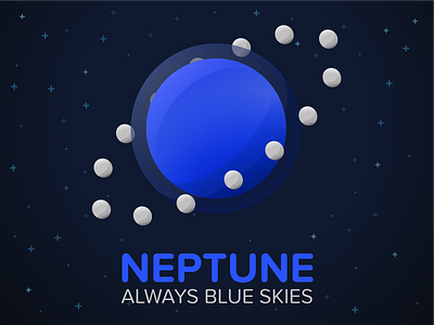 Neptune: Always Blue Skies bright cute illustration illustrator planet simple