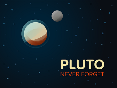 Pluto: Never Forget bright cute illustration illustrator planet simple
