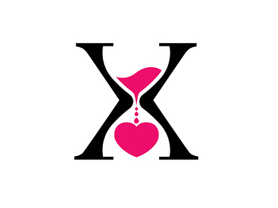 Letter X Hourglass Love Logo Design For Sale