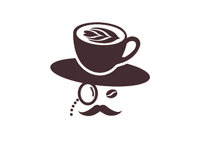 Cafe Logo For Sale brewery brown coffee cup design dynamic game hat illustration logo logo design luxurious man modern mustache rich ui vintage x v n a d g j l p i y r w f h