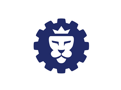 Lion King Gear Logo For Sale branding cool corporate creative crown design flat graphic design illustration lion logo modern navy blue strong ui unique ux x v n a d g j l p i y r w f h