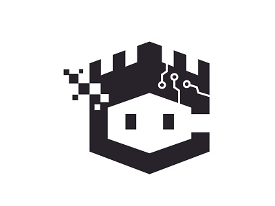 Robot Castle Logo For Sale branding castle data technology design graphic design logo minimalist modern r o b o t symbol tower ui ux
