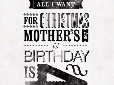 All I Want for Christmas christmas letterpress type