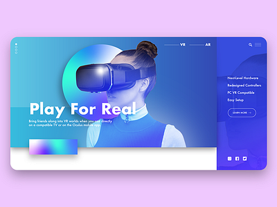 VR/AR Landing Page uxdesign uxui website