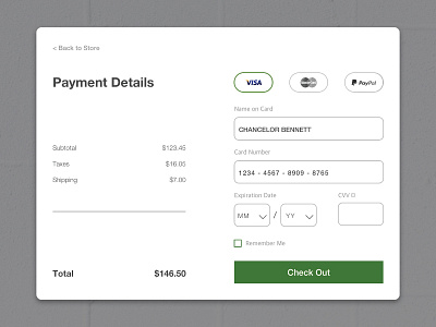 Credit Card Checkout — Daily UI Challenge #002