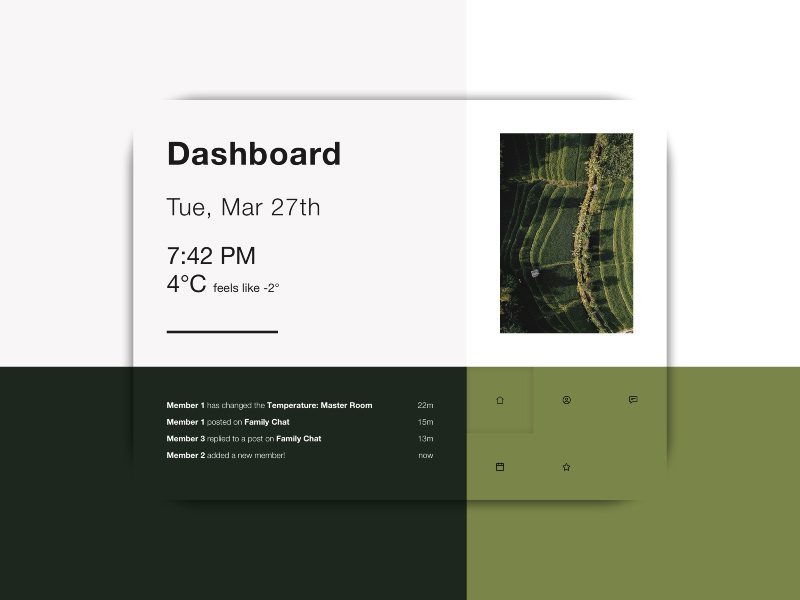 Home Monitoring Dashboard — Daily UI Challenge #021 web uiux ui monitoring home family 021 21 design daily dailyui app