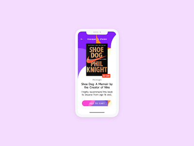 E-Commerce — Daily UI Challenge #012-2 abstract add to cart app book daily dailyui design ecommerce follow idea instagram interface minimal nike reading recommendation shop ui user interface ux