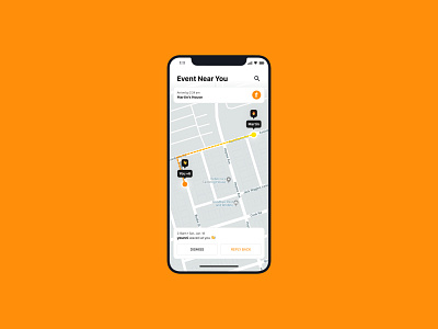 Location Tracker — Daily UI Challenge #020-2 020 app daily dailyui design follow friends fun idea instagram interface location map material minimal orange tracker uber ui ux