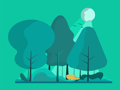 Trees design flat illustration vector