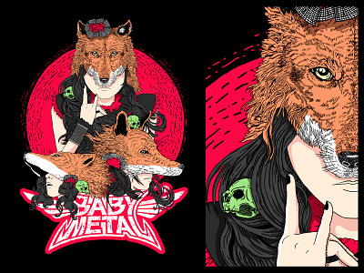 Babymetal - T-shirt animal band design illustration illustrator metal photoshop t shirt tee tshirtdesign vector vector art