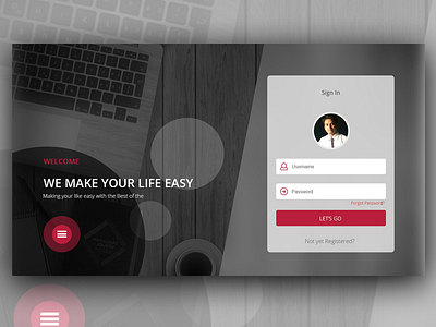 Modern Login Page design flat login modern web