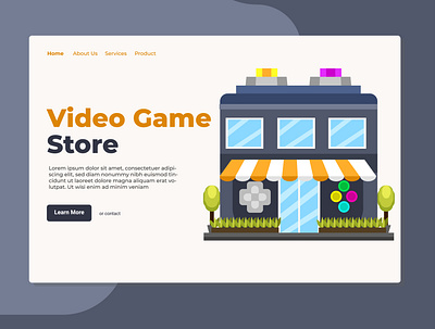 Video Game Store Landing Page Design illustration landing page uidesign user interface web page